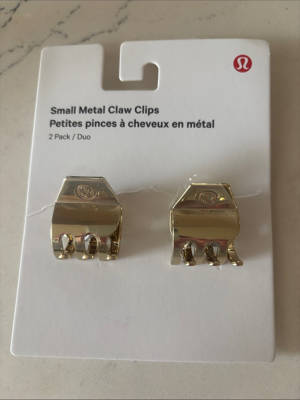 lululemon athletica Gold Small Metal Claw Clips - 2 Pack NWT